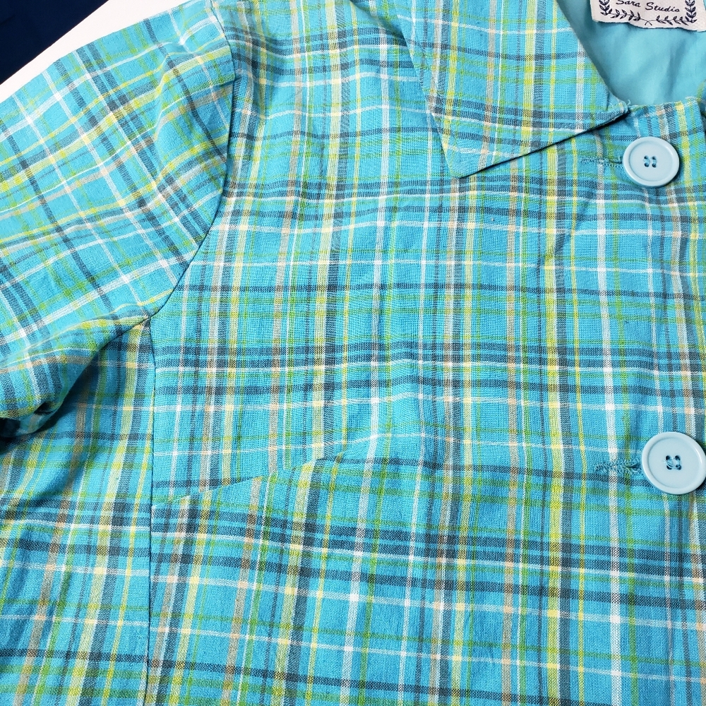 Vintage Bright Pastel Plaid Schacet Lightweight Spring Madras Vacay Harajuku Ctn - Picture 6 of 11
